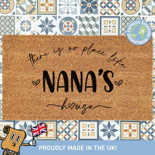 No Place Like Home, Custom Door Mat, Personalized Gift For Grandparents, Christmas Welcome Rug, Grandparent Welcome, Nana - image 1