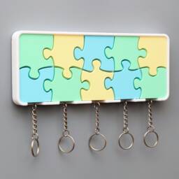 Puzzle Piece Key Hanger Holder Storage Wall Mounted - thumbnail 2