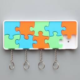Puzzle Piece Key Hanger Holder Storage Wall Mounted - thumbnail 4