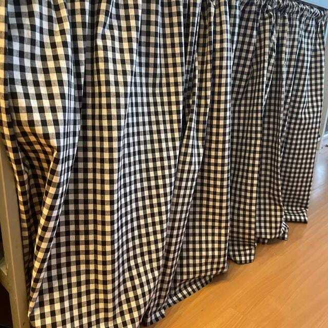 Gingham Rod Pocket Curtains Sink Skirt, Checkered For Bathroom, Hanging Small Windows, Header Drapes Light Filtering Valances - image 1