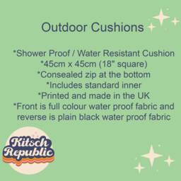 Alice in Wonderland Mardi Gras Garden Cushion - Waterproof Outdoor Water Resistant Cushions Pillows 18 - thumbnail 3
