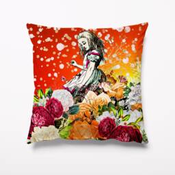 Alice in Wonderland Mardi Gras Garden Cushion - Waterproof Outdoor Water Resistant Cushions Pillows 18 - thumbnail 1