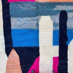 Colorful Moroccan Berber Rug Handwoven Wool, Geometric Design - thumbnail 4