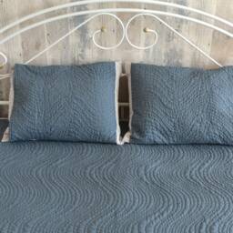 Quilted Linen Pillowcases - Set Of 2 Stonewashed Eco Flax Bedding - thumbnail 3