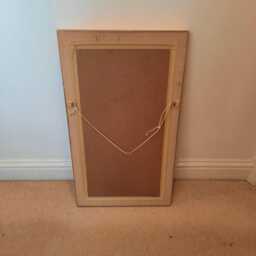 Vintage Rectangular Wall Mirror Gilt Wood Frame - thumbnail 4