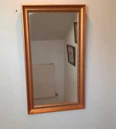 Vintage Rectangular Wall Mirror Gilt Wood Frame - thumbnail 1