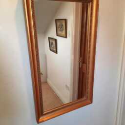 Vintage Rectangular Wall Mirror Gilt Wood Frame - thumbnail 3