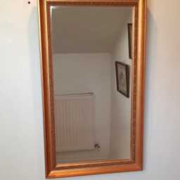 Vintage Rectangular Wall Mirror Gilt Wood Frame - thumbnail 2