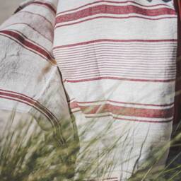 Linen Beach Towel, French Style Linen Blanket, Washed Picnic Vintage Throw Summer Towel - thumbnail 3