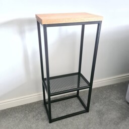 Oak & Steel Side Table - Industrial Style Hallway Furniture - thumbnail 3