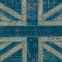 Union Jack Patchwork Rug Turquoise & Teal British Flag Design - thumbnail 3