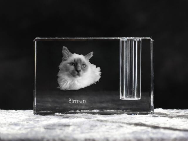 Birman , Crystal Pen Holder With Cat, Souvenir, Decoration, Limited Edition, Collection - image 1