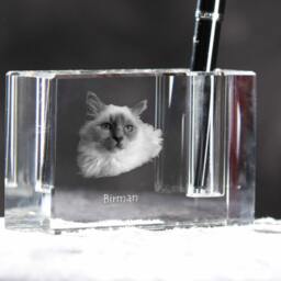 Birman , Crystal Pen Holder With Cat, Souvenir, Decoration, Limited Edition, Collection - thumbnail 3