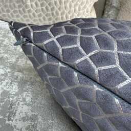 Geometric Textured Cushion Cover, Prestigious Textiles Origami Midnight Design For Sofa & Bed , All Sizes - Bespoke Pillow Cover - thumbnail 2