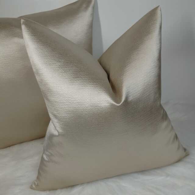 Luxury Satin Plain Cushion Cover Champagne Fabric, Elegant Home Decor Throw Pillow Cover Accent - Elegance - image 1