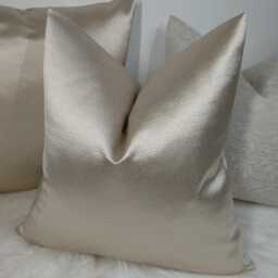 Luxury Satin Plain Cushion Cover Champagne Fabric, Elegant Home Decor Throw Pillow Cover Accent - Elegance - thumbnail 2
