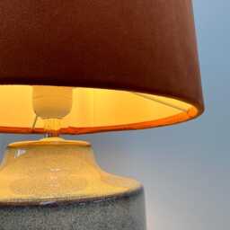 Burnt Orange Velvet Drum Lampshade, Double Sided Lampshade With Lemon Yellow Cotton Interior - thumbnail 3