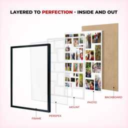 Multi Picture Frame - Family Photo Collage in Modern Sleek Style - Available Different Sizes & Colors - thumbnail 2