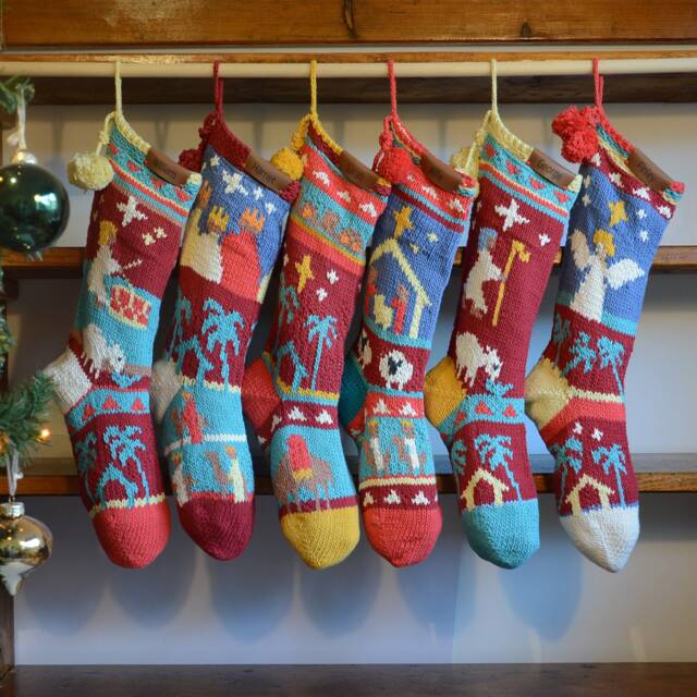 Handknit Christmas Stockings Inspired By The Nativity 2 - image 1