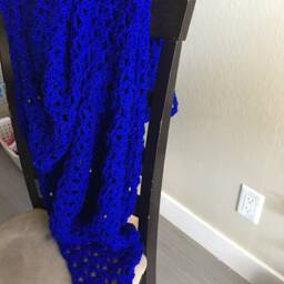Celestial Blue Crochet Throw - thumbnail 2