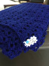 Celestial Blue Crochet Throw - thumbnail 1