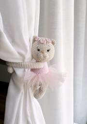 Pink Ballerina Bear Curtain Tieback Bear Tie Back Nursery Decor Nursery Animal