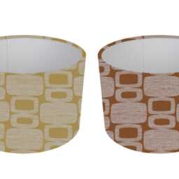 Fryetts Apollo Ochre Or Burnt Orange Lampshade, Table Lamp, Pendant Shade, Geometric Drum Shade Kids Home/Room Decor, Made in UK - thumbnail 3