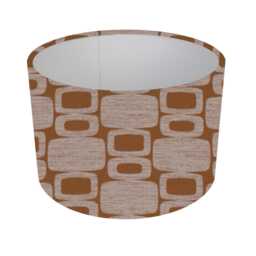 Fryetts Apollo Ochre Or Burnt Orange Lampshade, Table Lamp, Pendant Shade, Geometric Drum Shade Kids Home/Room Decor, Made in UK - thumbnail 2