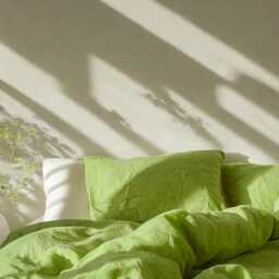 Lime Linen Bedding Set Rustic Duvet Cover & 2 Pillowcases Soft Medium Weight Bedding, Stonewashed Comfort - thumbnail 4