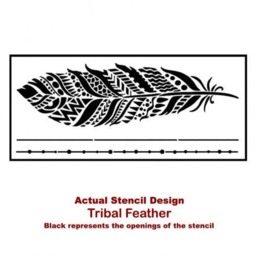 Tribal Feather Wall Stencils - Wall Art Stencil Instead Of Decals Easy To Use For A Quick Room Update Walls - thumbnail 4