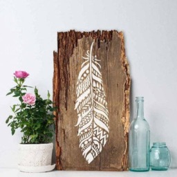 Tribal Feather Wall Stencils - Wall Art Stencil Instead Of Decals Easy To Use For A Quick Room Update Walls - thumbnail 2