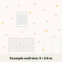 Colorful Watercolor Polka Dot Wall Decals, Plastic-Free Stickers For Kids Rooms - thumbnail 3