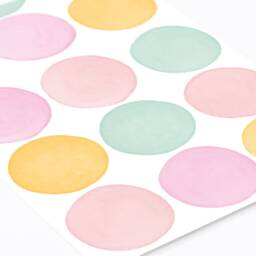 Colorful Watercolor Polka Dot Wall Decals, Plastic-Free Stickers For Kids Rooms - thumbnail 4