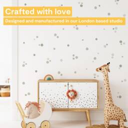 Pastel Green Polka Dot Wall Stickers - Sage Boho Decals For Kids PVC Free, No Odour Removable Peel & Stick Fabric Decal - thumbnail 2