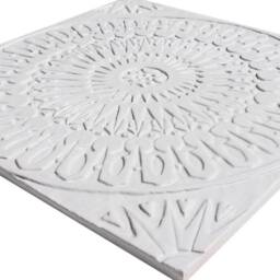 Moroccan Ceramic Wall Art Tile, Glazed White - 30cm/11.8 - thumbnail 3