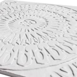 Moroccan Ceramic Wall Art Tile, Glazed White - 30cm/11.8 - thumbnail 2