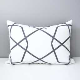 Sunbrella?? Pillow Cover in Modern Geometric, Gray White Lattice Cushion For Patio/Garden Decor, Mazizmuse - thumbnail 3