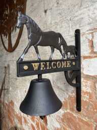 Cast Iron Horse Welcome Door Bell Wall Decor - thumbnail 1