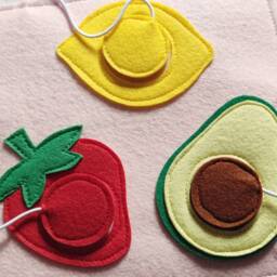 Felt Fruit Quiet Book Page Montessori Baby Sensory Toy - thumbnail 4