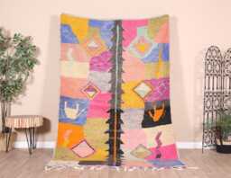 Authentic Moroccan Boujaad Rug 5x8 Ft - thumbnail 1