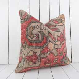 Vintage Turkish Kilim Pillow Cover 20x20 Inch, Handmade Throw - thumbnail 2