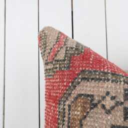 Vintage Turkish Kilim Pillow Cover 20x20 Inch, Handmade Throw - thumbnail 3