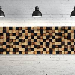 Reclaimed Wood Wall Art - Black, Gold & Bronze Sculpture - thumbnail 4