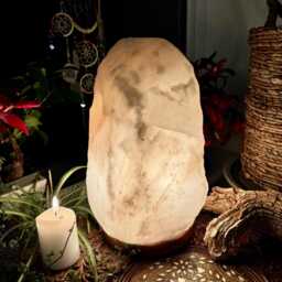 Large White Salt Lamp Himalayan Spiritual Home Decor Night Light Natural Calming UK - thumbnail 3