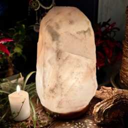 Large White Salt Lamp Himalayan Spiritual Home Decor Night Light Natural Calming UK - thumbnail 2