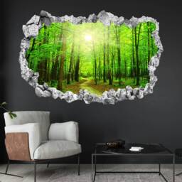 Forest Path Trees Nature Wall Sticker Mural Decal Poster Print Art Home Office Decor Kp27 - thumbnail 3