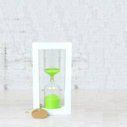 Wooden Hourglass Sand Modern Hour Glass Timer Clock Desk Organizer Egg Decor - thumbnail 1