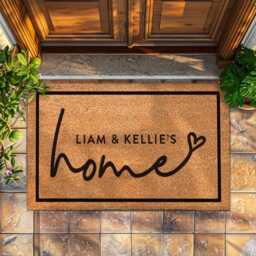 Couples Doormat - Front Porch Decor Personalized Custom Welcome Mat For Entryway Outdoor Coir Door Housewarming Gift - thumbnail 3