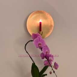 Moroccan Brass Candle Sconce, Wall Boho Decor Rustic Living Room Holder - thumbnail 3