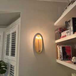 Moroccan Brass Candle Sconce, Wall Boho Decor Rustic Living Room Holder - thumbnail 2